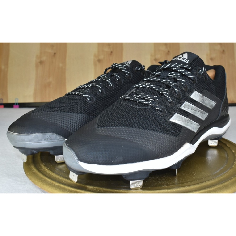 Adidas Poweralley 5 Men Shoes Size 14 Black Outdoor Baseball Metal Cleats